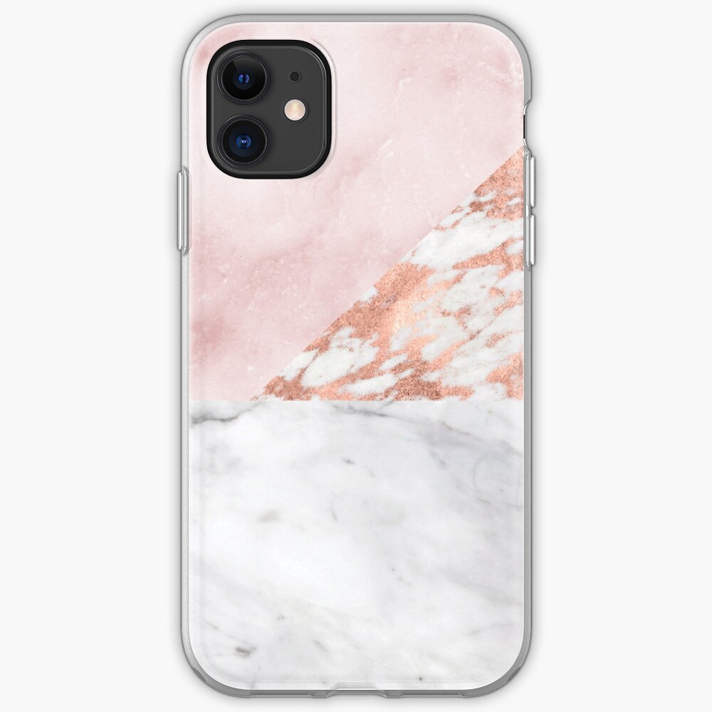 Mixed pinks rose gold marble iPhone Case & Cover