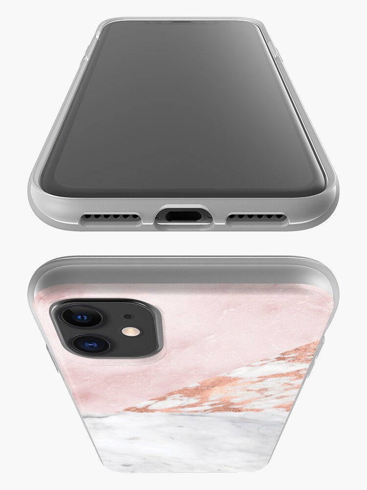 Alternate view of Mixed pinks rose gold marble iPhone Case & Cover