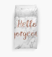 Hello gorgeous - rose gold marble Duvet Cover