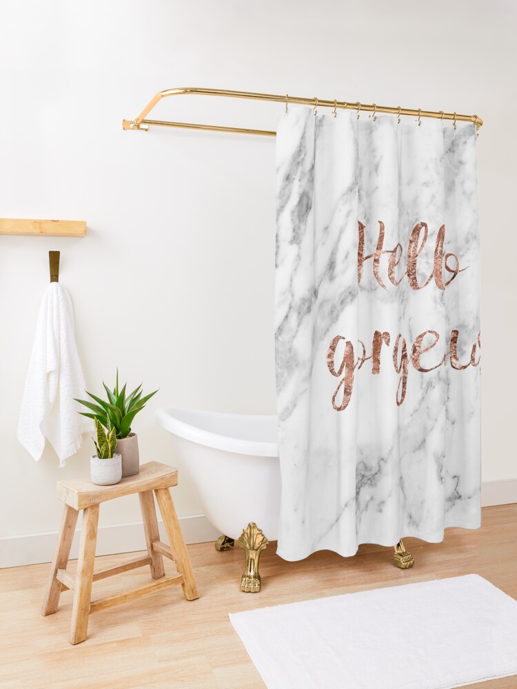 "Hello rose gold marble" Shower Curtain for Sale by peggieprints Redbubble