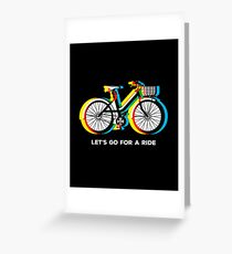 Let's Go for a Ride - Psychedelic Trippy Bicycle Greeting Card