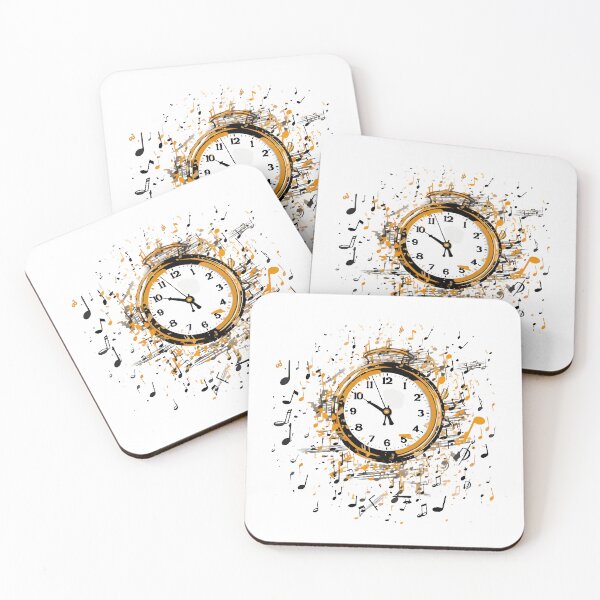 Item preview, Musical Pattern with Notes Clock designed and sold by lessyun.