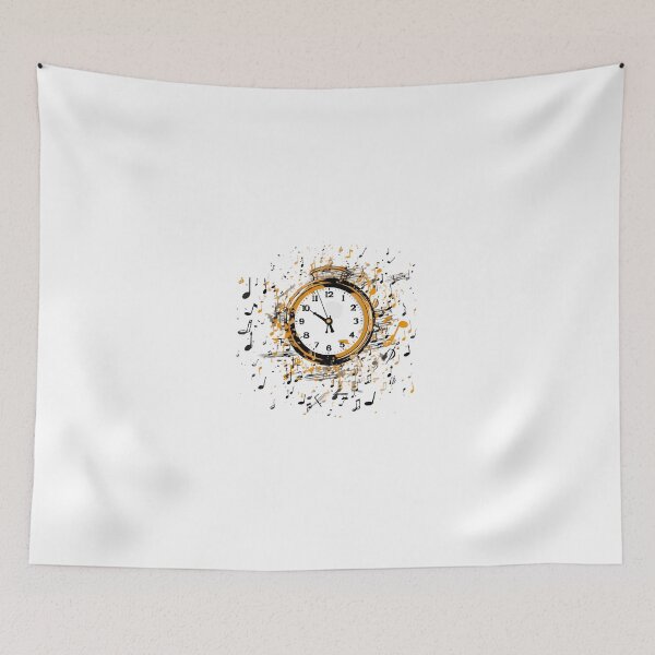 Item preview, Musical Pattern with Notes Clock designed and sold by lessyun.
