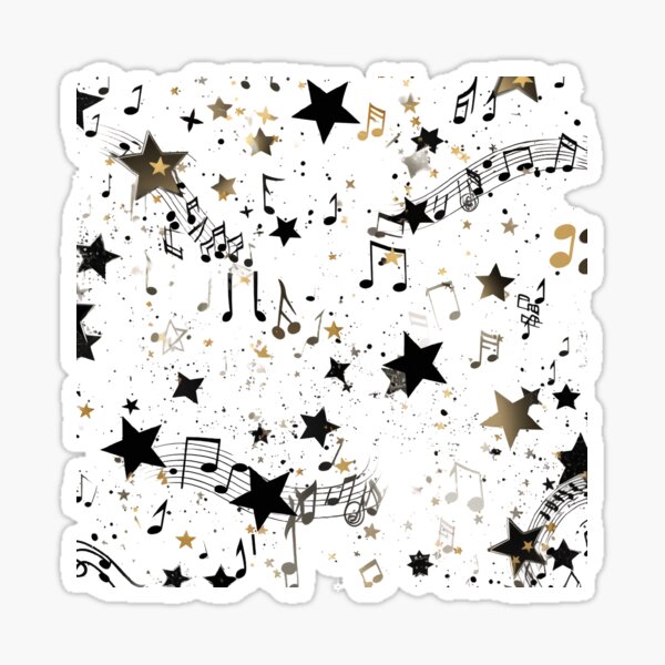 Item preview, Musical Pattern with Notes Clock designed and sold by lessyun.