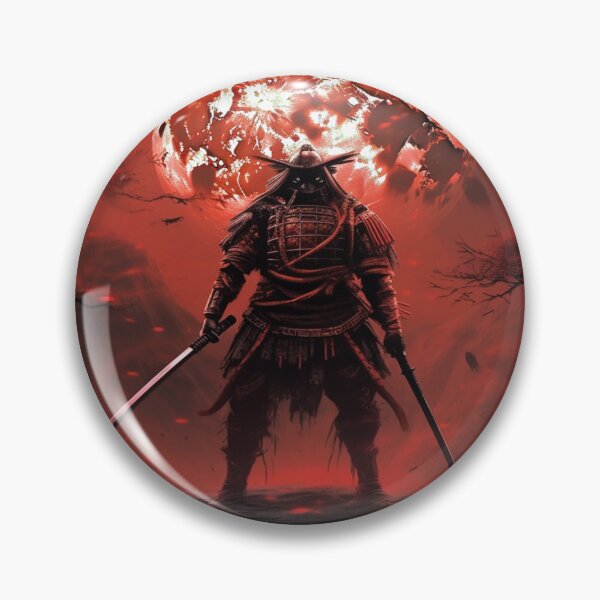Item preview,  "Red Moon over the Battlefield: A Samurai at the Twilight of Battle" designed and sold by Anthonny Barlan.