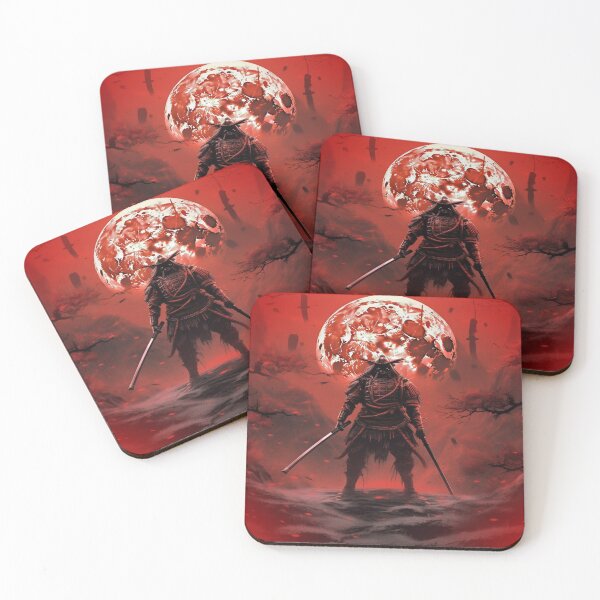 Item preview, "Red Moon over the Battlefield: A Samurai at the Twilight of Battle" designed and sold by Anthonny Barlan.