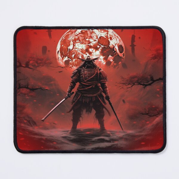Item preview, "Red Moon over the Battlefield: A Samurai at the Twilight of Battle" designed and sold by Anthonny Barlan.
