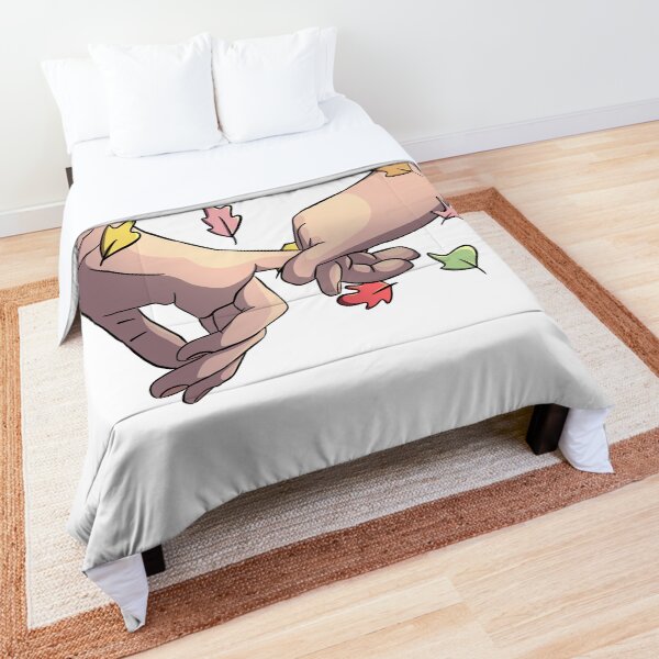 Heartstopper hands with leaves and speechbubble "Hi" Comforter