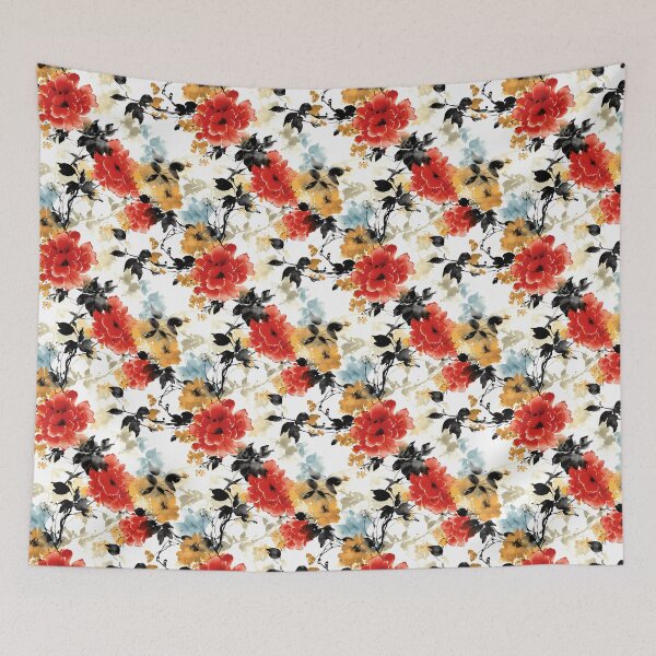 Item preview, Sumi-e Floral Pattern #10 designed and sold by MoodMedley.