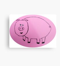 Pig - Cochon - Martin Boisvert Metal Print