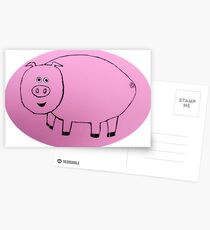 Pig - Cochon - Martin Boisvert Postcards