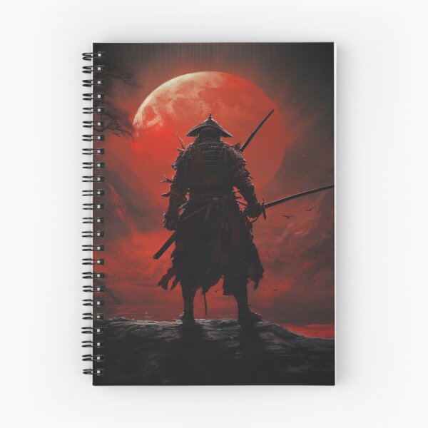 Item preview, "Red Moon over the Battlefield: A Samurai at the Twilight of Battle" designed and sold by Anthonny Barlan.