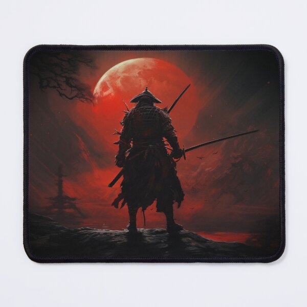 Item preview, "Red Moon over the Battlefield: A Samurai at the Twilight of Battle" designed and sold by Anthonny Barlan.
