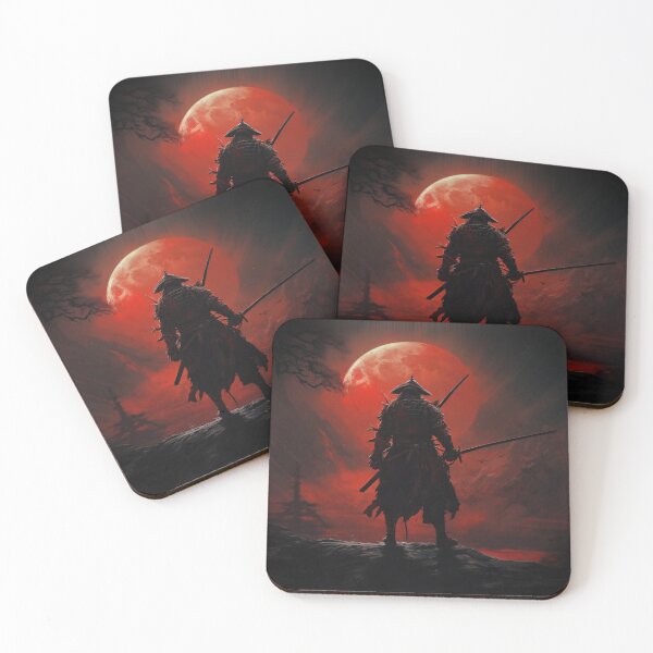Item preview, "Red Moon over the Battlefield: A Samurai at the Twilight of Battle" designed and sold by Anthonny Barlan.
