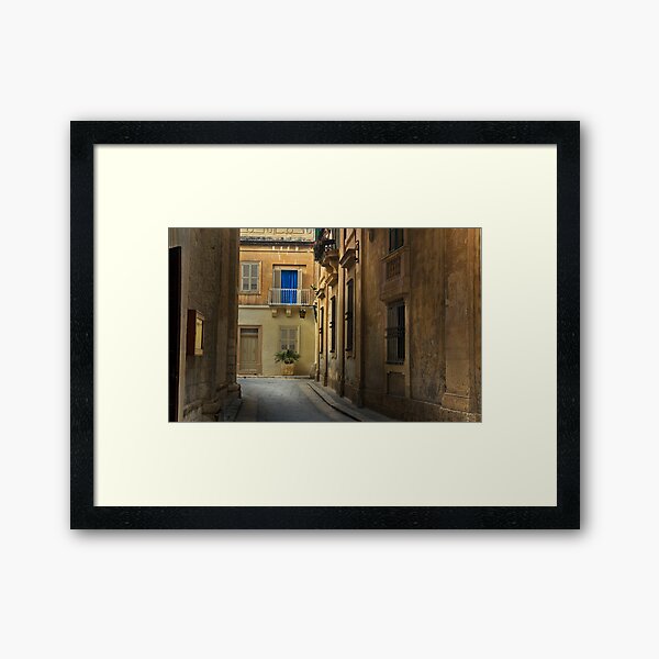 Blue Curtain Framed Art Print