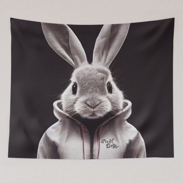 Item preview, The hip Hoppler rabbit Valerian - long-eared Easter bunny crew designed and sold by Pixelboys.
