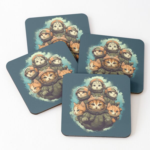 Item preview, Cosmonaut Kitty Crew designed and sold by FlameOwlDesign.