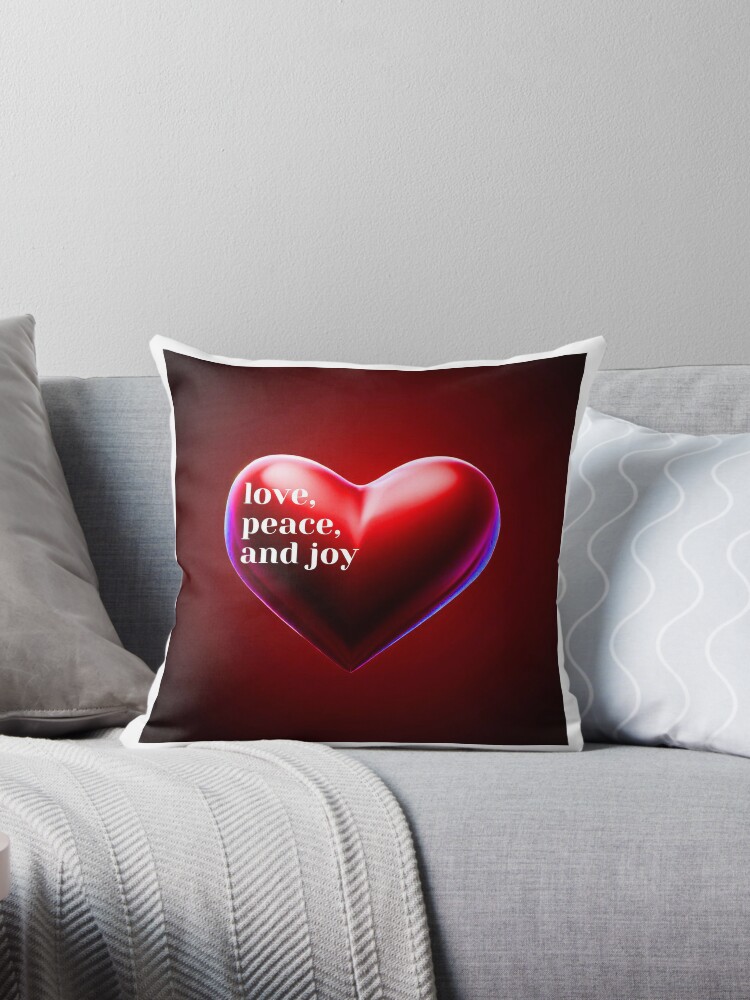 Thumbnail 1 of 3, Throw Pillow, love, peace, and joy designed and sold by cokemann.