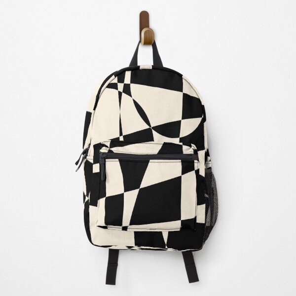 Item preview, Deconstructed Harlequin Midcentury Modern Abstract Pattern in Black and Almond Cream designed and sold by kierkegaard.