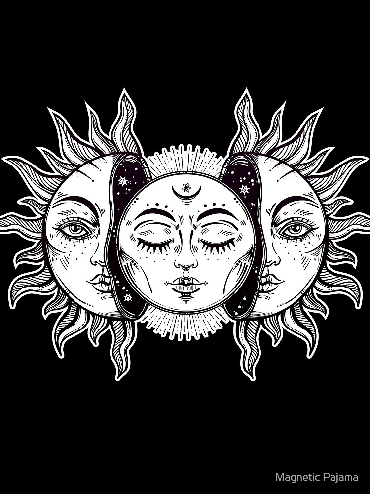 Imagen 5 de 5, Camiseta gráfica con la obra Eclipse solar retro de sol y luna retro, diseñada y vendida por MagneticMama.