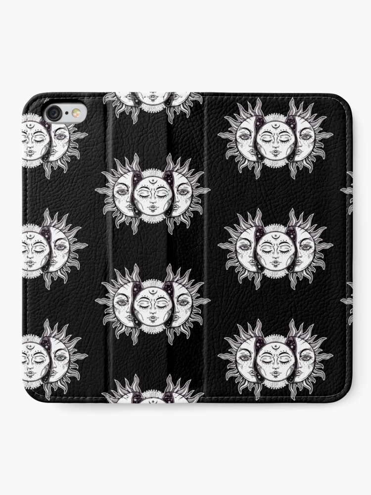 Alternate view of Vintage Retro Sun and Moon Solar Eclipse iPhone Wallet