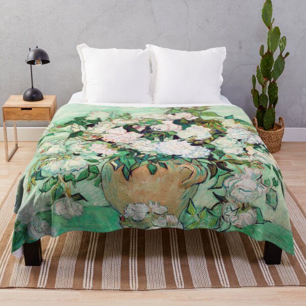 Item preview, Roses Impressionist Painting by Vincent Van Gogh in Green | P40 designed and sold by Piccolo Fiore Prints.