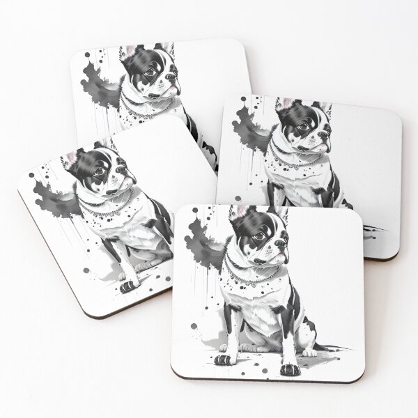 Item preview, Boston terrier dog brush sketch by CallisC Arts  designed and sold by CallisC-Arts.