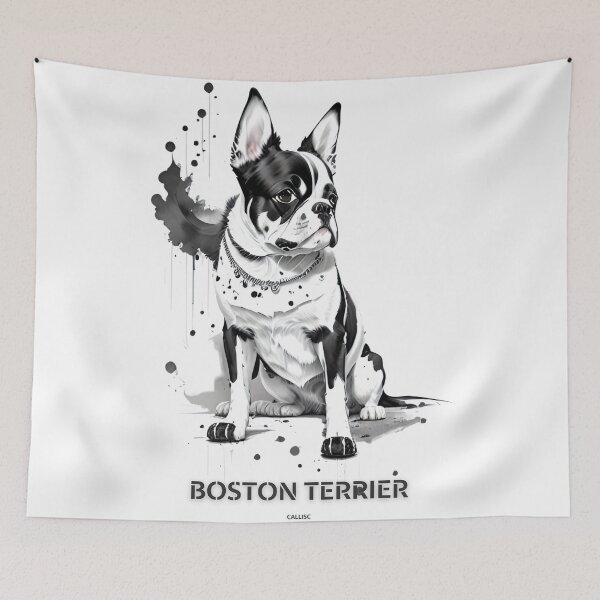 Item preview, Boston terrier dog brush sketch by CallisC Arts  designed and sold by CallisC-Arts.