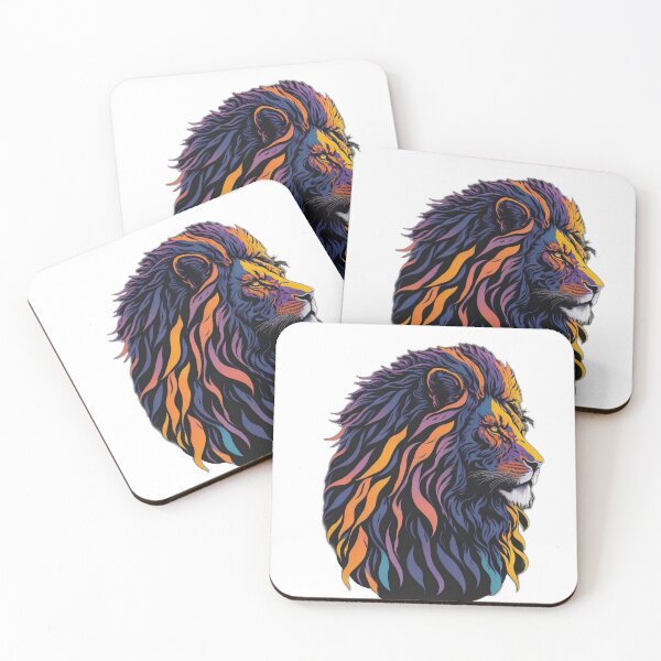 Item preview, Silhouette Majesty: Vibrant Sunset Lion T-Shirt Design designed and sold by RedArtG09.