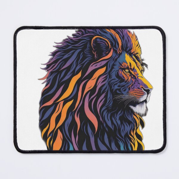 Item preview, Silhouette Majesty: Vibrant Sunset Lion T-Shirt Design designed and sold by RedArtG09.