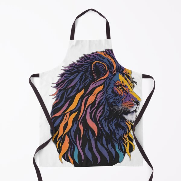 Item preview, Silhouette Majesty: Vibrant Sunset Lion T-Shirt Design designed and sold by RedArtG09.