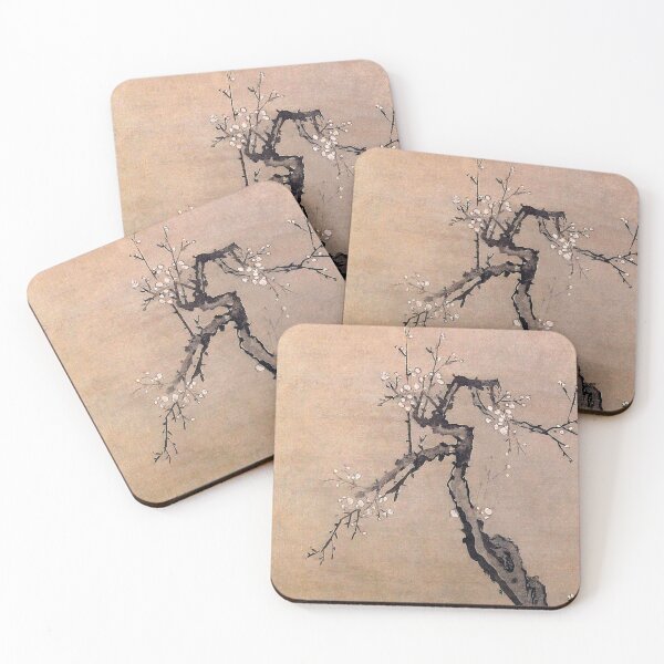 Item preview, Korean Painting Minhwa White Plum Blossoms designed and sold by tangerinemars.