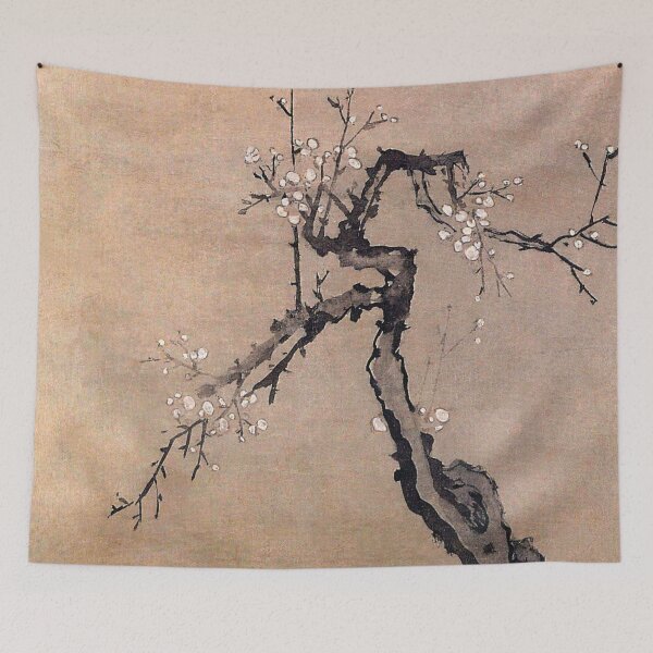 Item preview, Korean Painting Minhwa White Plum Blossoms designed and sold by tangerinemars.