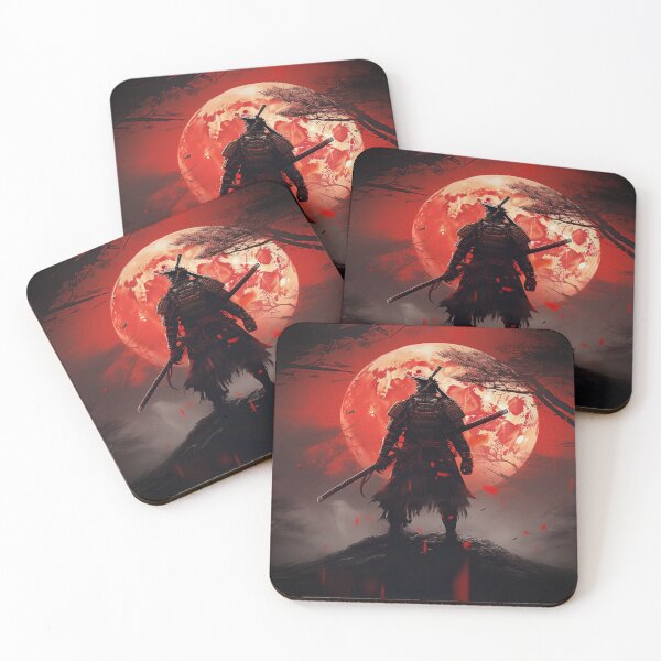 Item preview, "Red Moon over the Battlefield: A Samurai at the Twilight of Battle" designed and sold by Anthonny Barlan.