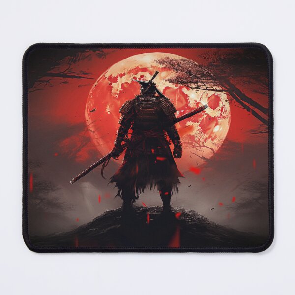Item preview, "Red Moon over the Battlefield: A Samurai at the Twilight of Battle" designed and sold by Anthonny Barlan.