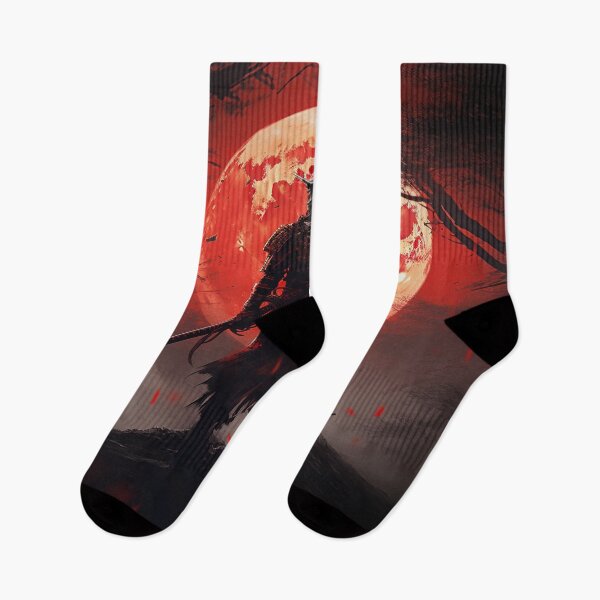 Item preview,  "Red Moon over the Battlefield: A Samurai at the Twilight of Battle" designed and sold by Anthonny Barlan.