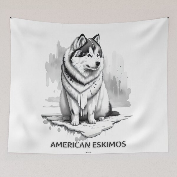 Item preview, American Eskimo dog brush sketch by CallisC Arts  designed and sold by CallisC-Arts.
