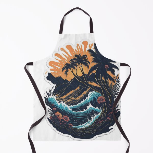 Item preview, Waves of Wonder: Artistic T-Shirt Graphic Featuring Majestic Palm Tree and Big Sea Waves designed and sold by RedArtG09.