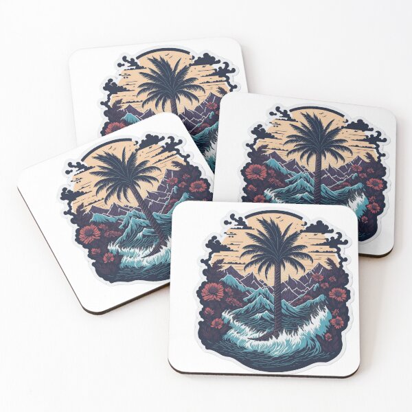 Item preview, Surreal Splashes: Vector Illustration of Majestic Palm Tree with Water Splashes designed and sold by RedArtG09.