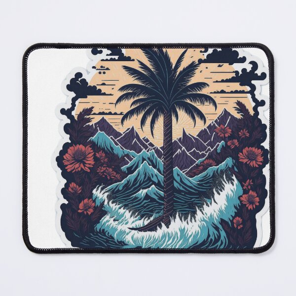 Item preview, Surreal Splashes: Vector Illustration of Majestic Palm Tree with Water Splashes designed and sold by RedArtG09.