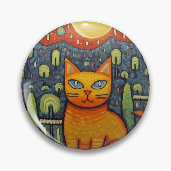 Item preview, Charming Naive Cat Art Print - Adorable Orange Cat Design for Various Products designed and sold by bsilvia.