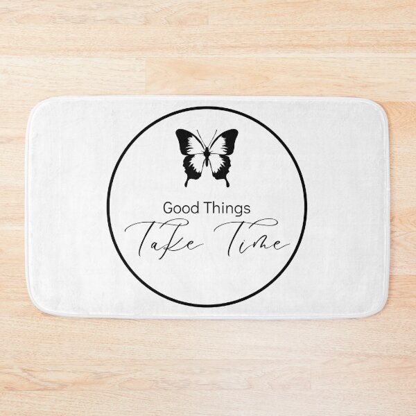 Item preview, Good Things Take Time Positive Quote with Butterfly Black and White designed and sold by NationArts.