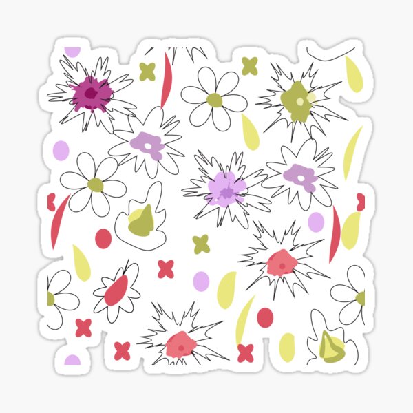 Item preview, White Doodle Flower Art designed and sold by Mehwish.