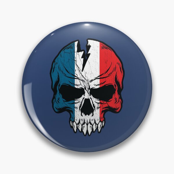Item preview, French grunge skull on france flag  designed and sold by Donutlovers.