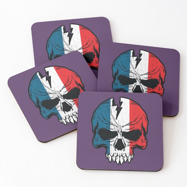 Item preview, French grunge skull on france flag  designed and sold by Donutlovers.