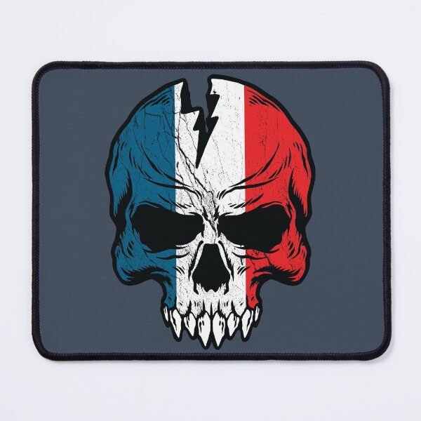 Item preview, French grunge skull on france flag designed and sold by Donutlovers.