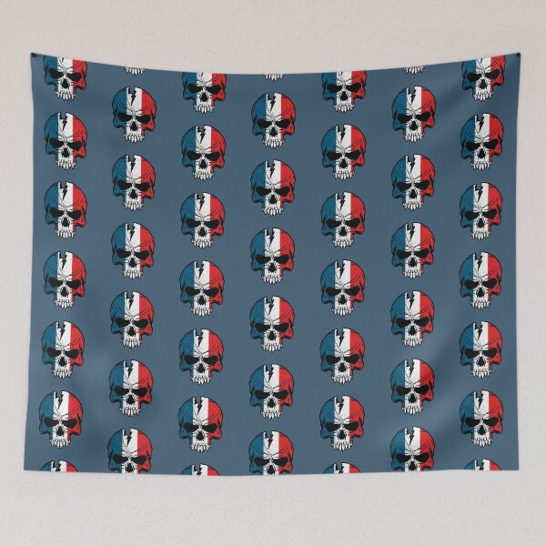 Item preview, French grunge skull on france flag  designed and sold by Donutlovers.