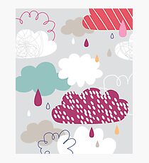 Rain and clouds art Photographic Print