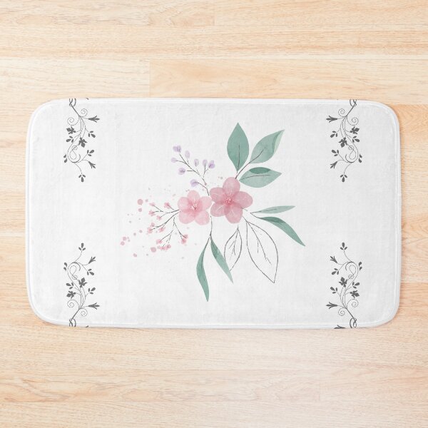 Item preview, Baby pink flower and Greek fret. designed and sold by coffeeflavour.