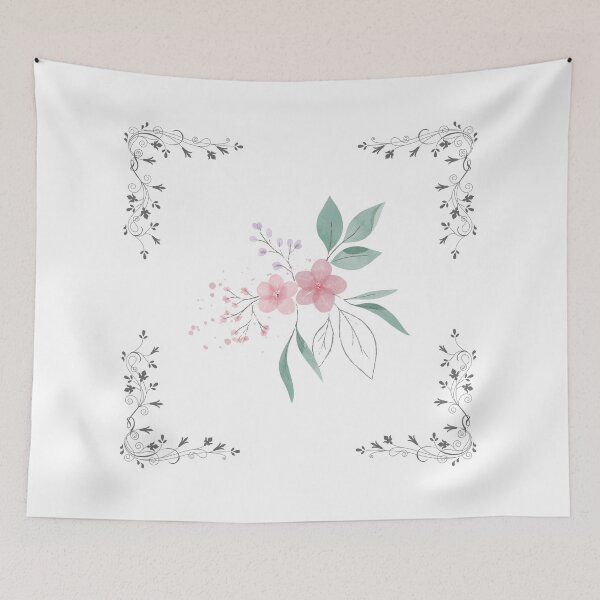 Item preview, Baby pink flower and Greek fret. designed and sold by coffeeflavour.